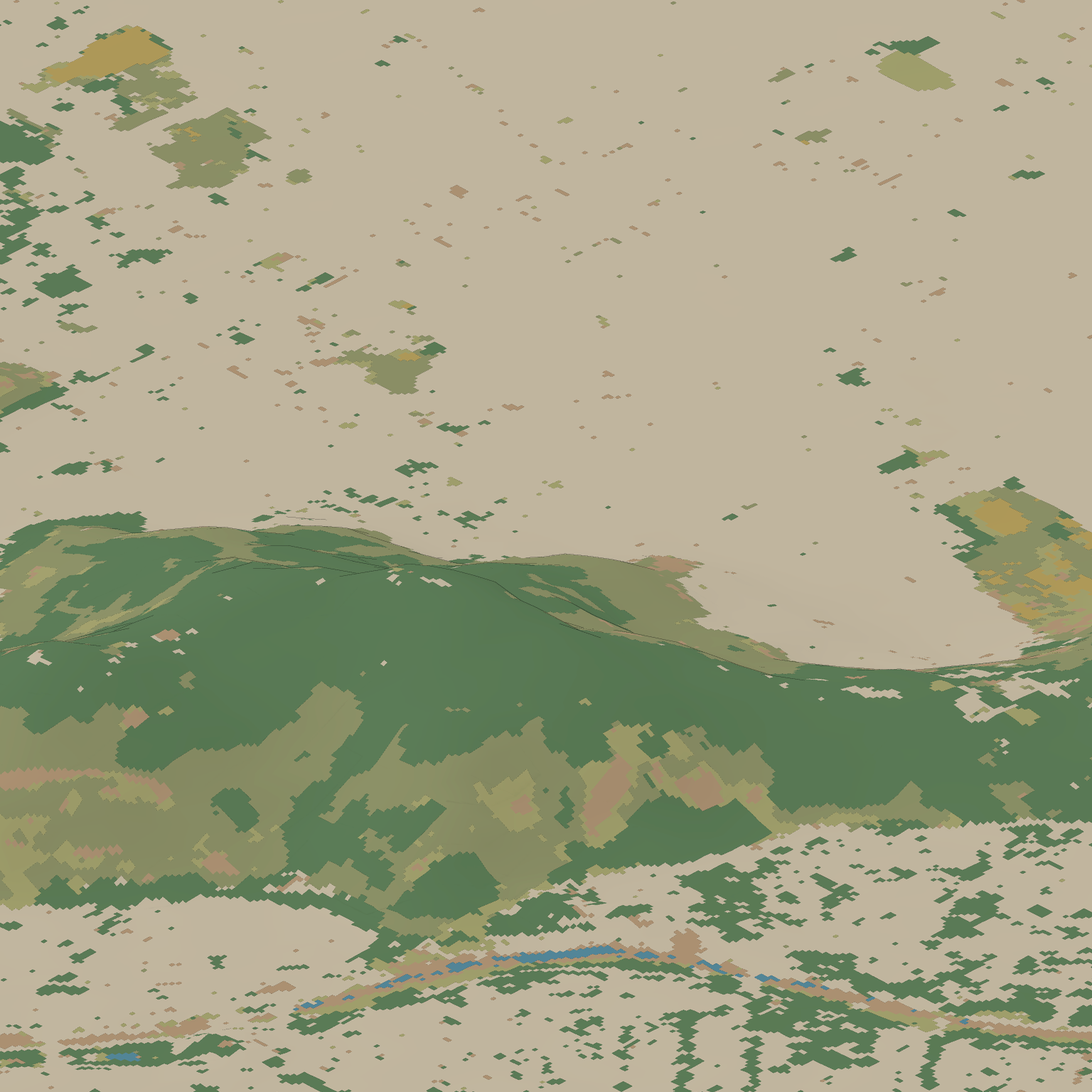 Terreno del mismo encuadre sin objetos, con colores de cobertura de suelo